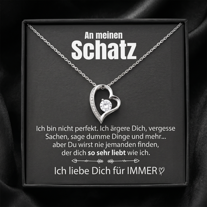 Herz-Halskette „An meinen Schatz"