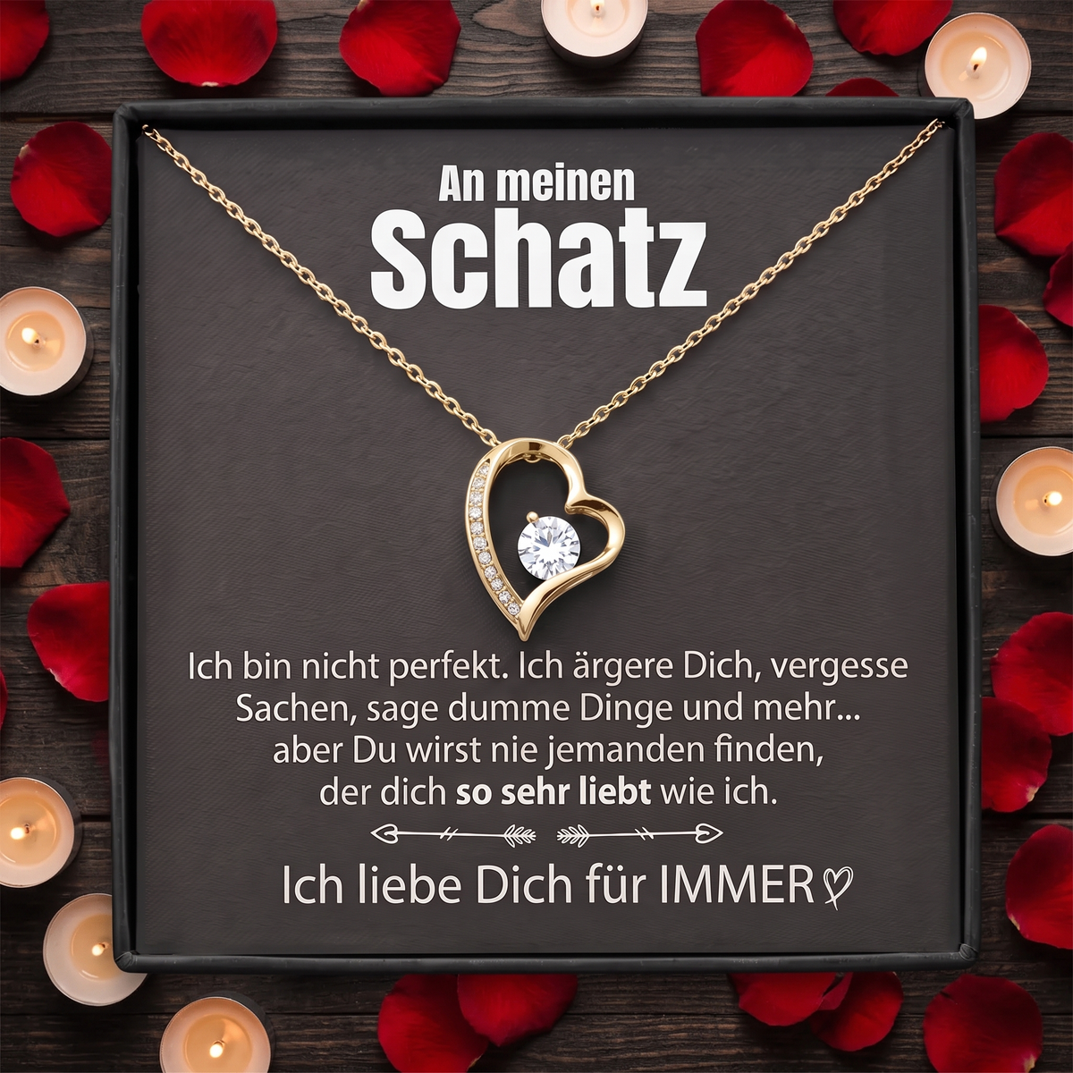 Herz-Halskette „An meinen Schatz"