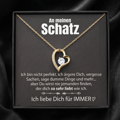 Herz-Halskette „An meinen Schatz"