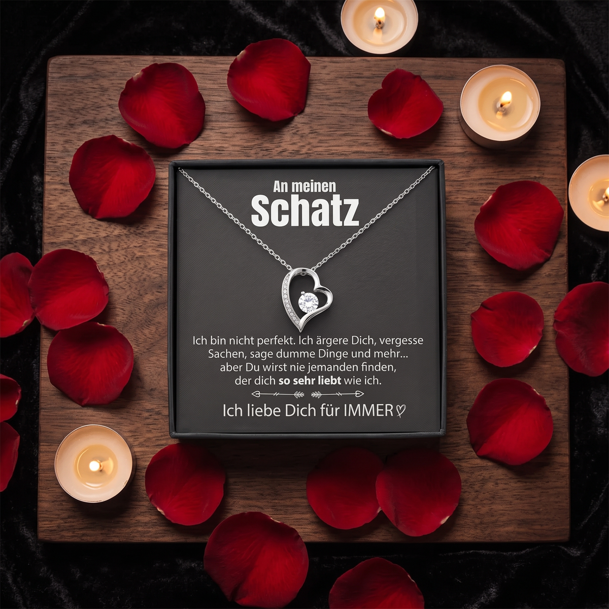 Herz-Halskette „An meinen Schatz"